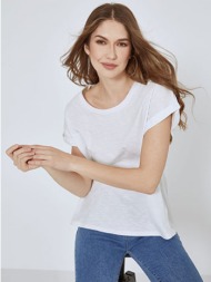 βαμβακερή μπλούζα με γυριστό μανίκι sm9428.4681+2