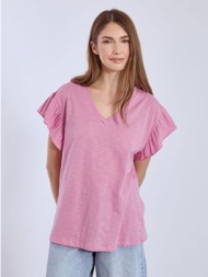 μπλούζα βαμβακερή με βολάν sn9489.4686+7