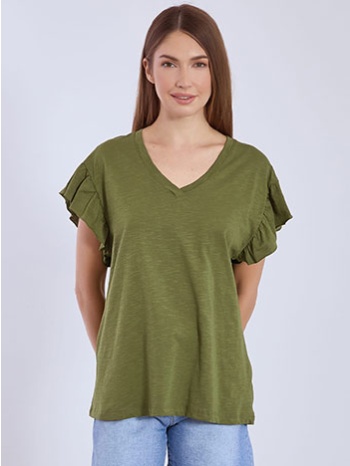 μπλούζα βαμβακερή με βολάν sn9489.4686+2