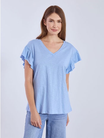 μπλούζα βαμβακερή με βολάν sn9489.4686+5