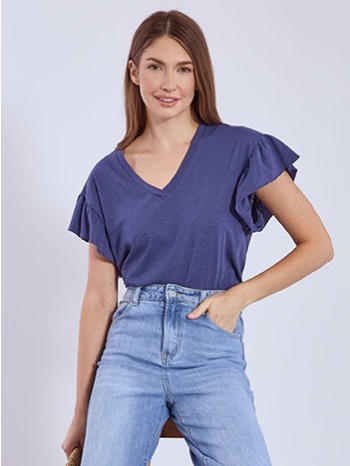 μπλούζα βαμβακερή με βολάν sn9489.4686+6