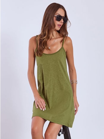 φόρεμα μίνι βαμβακερό με τιράντες sn9489.8723+1