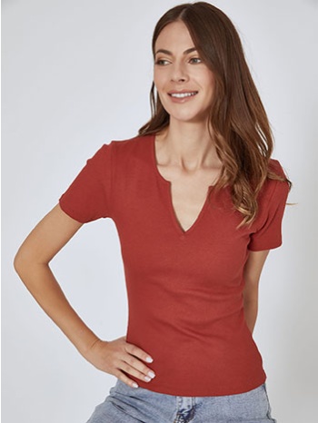 μπλούζα ριπ με v άνοιγμα sn2022.4434+1