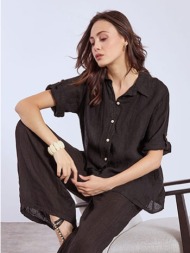 πουκάμισο λινό ασύμμετρο ...