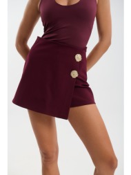 σορτς-φούστα με χρυσά κουμπιά