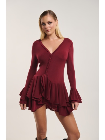 ολόσωμο σορτς-φούστα με βολάν & κουμπιά σε προσφορά