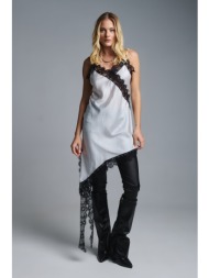 φόρεμα σατέν slip με ...