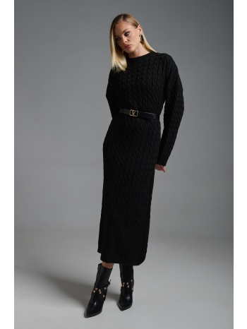 φόρεμα πλεκτό maxi με πλεξούδες σε προσφορά