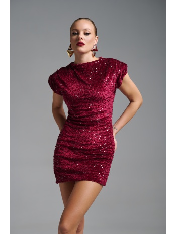 φόρεμα βελούδινο μίνι με παγιέτες & βάτες σε προσφορά