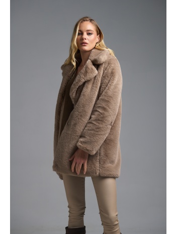 γούνα faux fur με φόδρα & τσέπες σε προσφορά