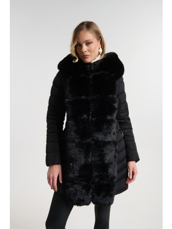 μπουφάν puffer με αποσπώμενη faux fur & κουκούλα σε προσφορά