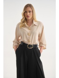 πουκάμισο με χρυσά διακοσμητικά & balloon μανίκια