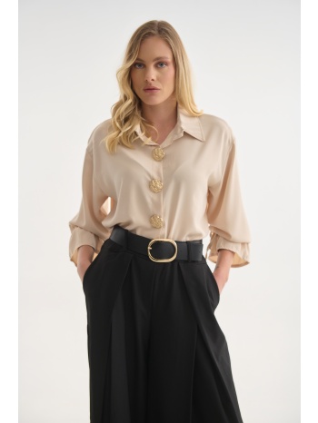 πουκάμισο με χρυσά διακοσμητικά & balloon μανίκια σε προσφορά