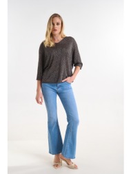 τζιν παντελόνι flare ψηλόμεσο με ελαστικότητα