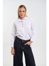 πουκάμισο ασύμμετρο με διακοσμητικά κουμπιά