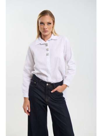 πουκάμισο ασύμμετρο με διακοσμητικά κουμπιά σε προσφορά