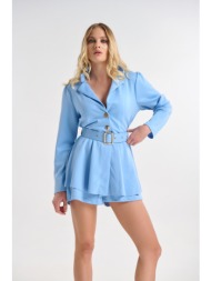 ολόσωμο σορτς με ζώνη & γιακά