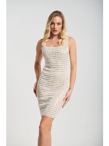 φόρεμα midi αμάνικο με στρας σε προσφορά