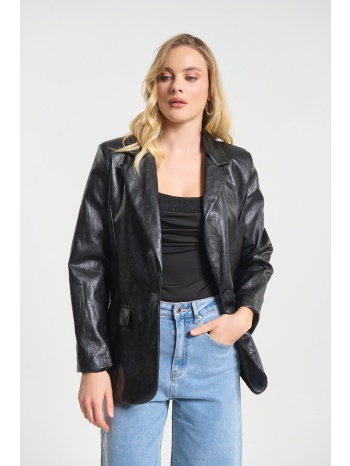 σακάκι με υφή δερματίνης με βάτες σε προσφορά