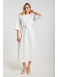 φόρεμα με ζώνη & σκίσιμο ...