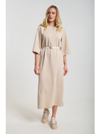 φόρεμα με ζώνη & σκίσιμο στο πλάι σε προσφορά