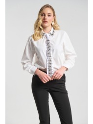 πουκάμισο με διακοσμητική γραβάτα & στρας