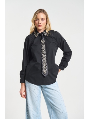 πουκάμισο με διακοσμητική γραβάτα & στρας σε προσφορά