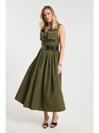 φόρεμα maxi με ζώνη & τσέπες με φερμουάρ σε προσφορά