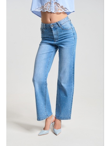 τζιν παντελόνι με στρας στις τσέπες σε προσφορά