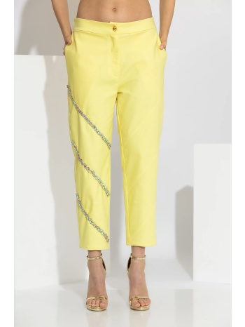 παντελόνι με κρύσταλλα & ελαστική μέση c-throu