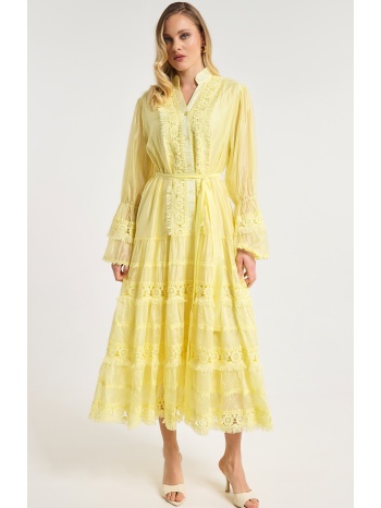 φόρεμα μάξι με δαντέλα & ζώνη σε προσφορά