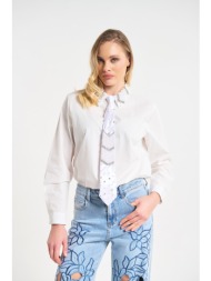 πουκάμισο με διακοσμητική γραβάτα & πέρλες