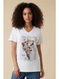 t-shirt με v λαιμόκοψη ...