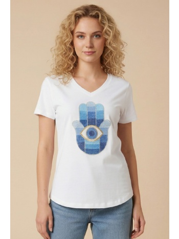 t-shirt με τύπωμα hamsa dejavu
