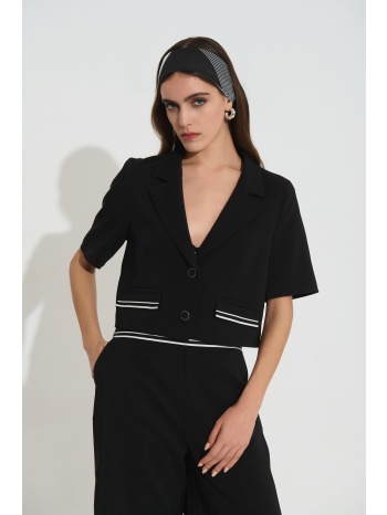 σακάκι cropped κοντομάνικο με φουλάρι dejavu