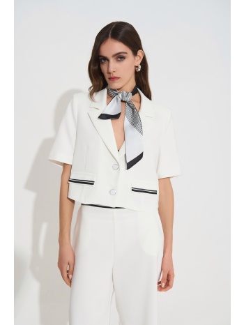 σακάκι cropped κοντομάνικο με φουλάρι dejavu