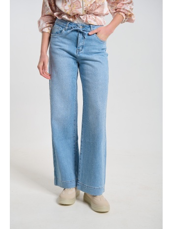 παντελόνι τζιν με στρας & ζωνάκι σε προσφορά