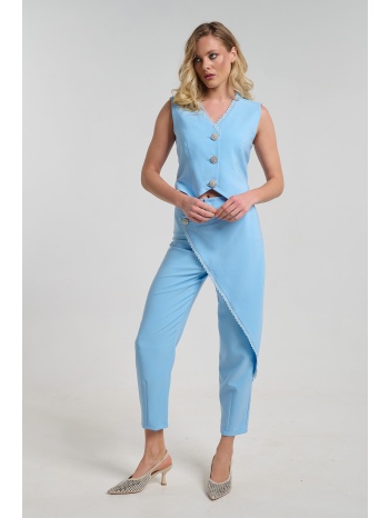 παντελόνι φάκελος με δαντέλα και στρας dejavu