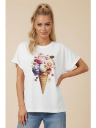 t-shirt με floral τύπωμα ...
