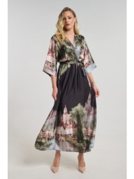 φόρεμα maxi εμπριμέ με ...