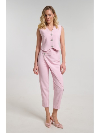 παντελόνι φάκελος με δαντέλα και στρας dejavu