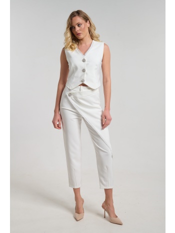 παντελόνι φάκελος με δαντέλα και στρας dejavu