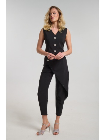 παντελόνι φάκελος με δαντέλα και στρας dejavu