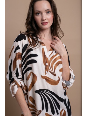 πουκαμίσα με σχέδιο loose fit open