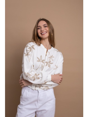 μπουφάν bomber με κέντημα open