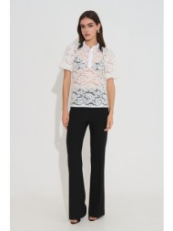 πουκάμισο δαντελένιο με ριγέ γιακά dejavu