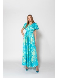 φόρεμα maxi floral με ζώνη gianni rodini