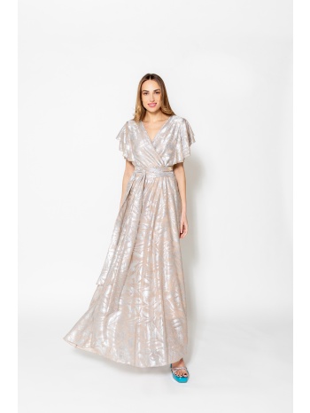 φόρεμα maxi κρουάζε με λάμψη gianni rodini