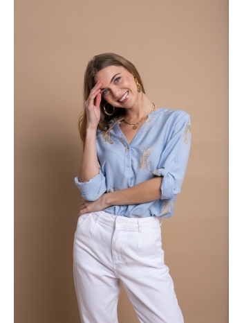 μπλούζα/πουκαμίσα με κέντημα open