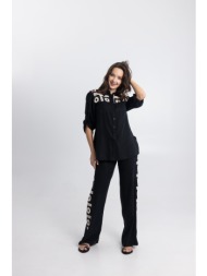 σετ open πουκάμισο & παντελόνι με κέντημα